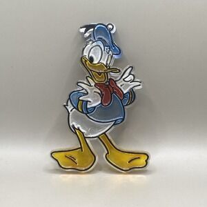 Vintage 5" Donald Duck Plastic Stained Glass Ornament Sun Catcher
